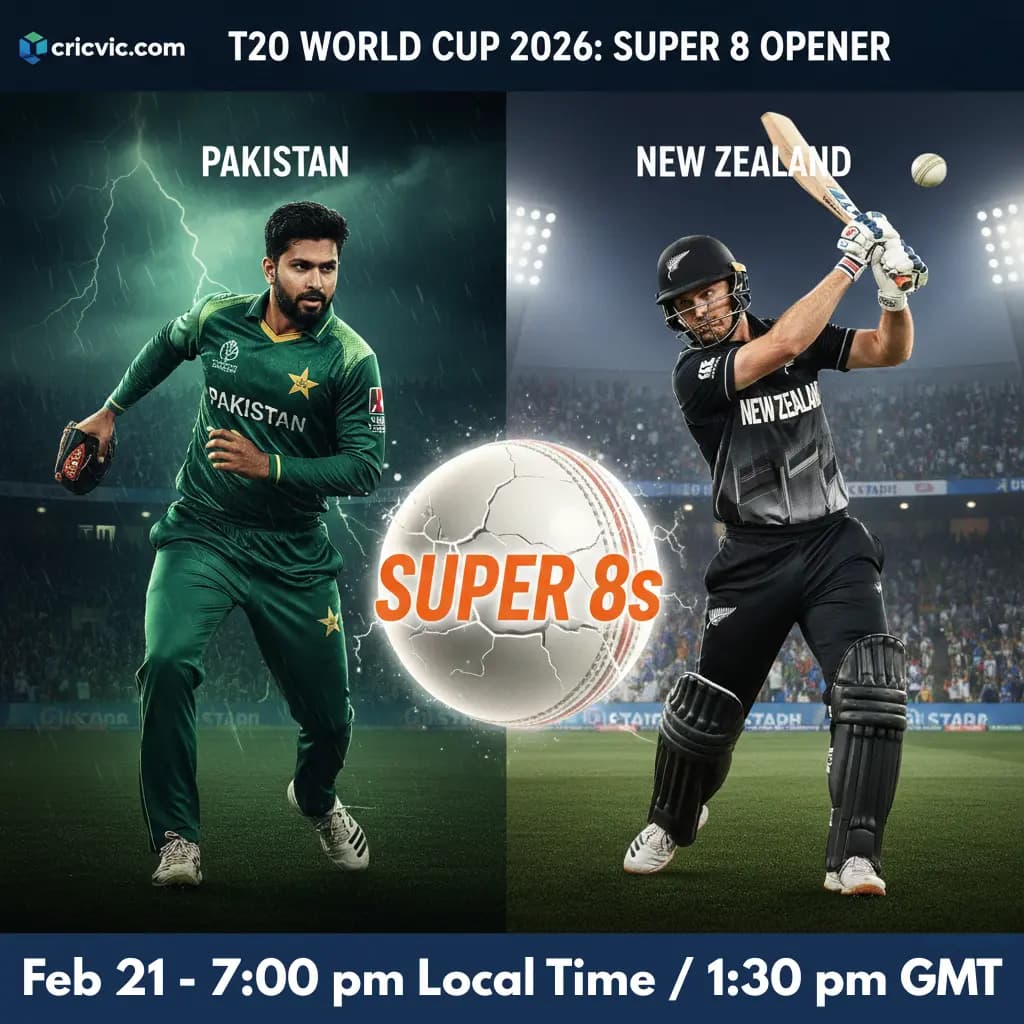 Super 8 Stage Kicks Off! Pakistan vs. New Zealand Head-to-Head & Preview